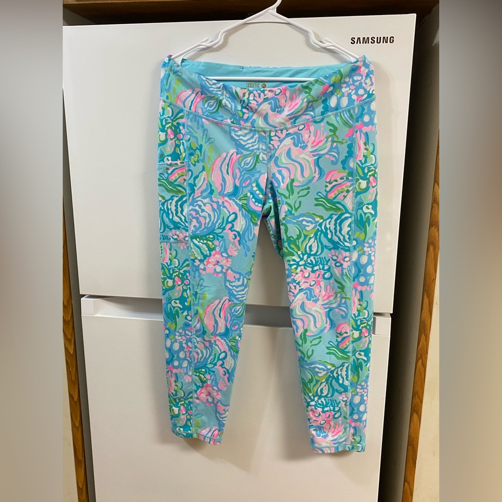 Lilly Pulitzer Seafoam Multicolor Floral Leggings - Picture 2 of 9
